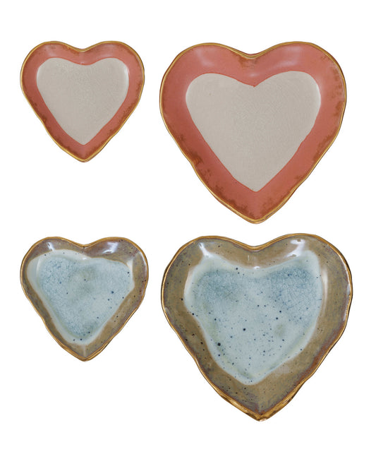 Stoneware Heart Dish (set of two)
