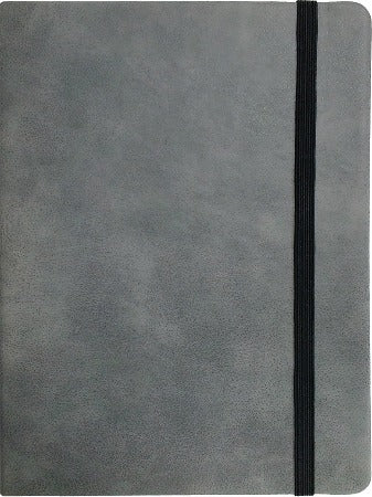 Faux Leather Notebook, Grey (Small)