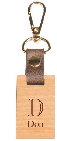 Wood Rectangle Key Chain